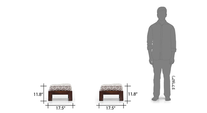 Tribal Coffee Table Set (Walnut & Morocco Lattice Beige)